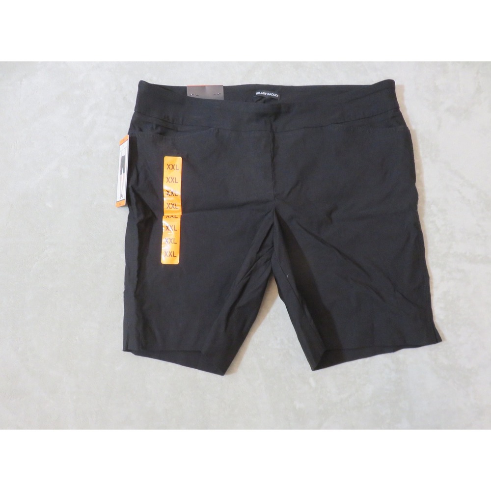 Hilary Radley Black Pull On Bermuda Shorts Plus Size XXL NWT D3994-1626